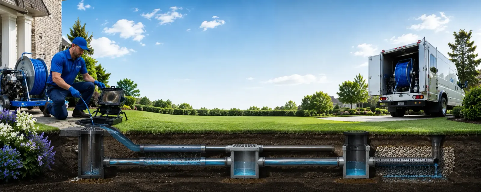 Outdoor drain cleaning information for New Waverly, IN